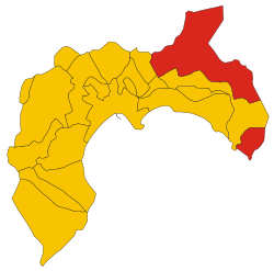 Map of comune of Sinnai (metropolitan city of Cagliari, region Sardinia, Italy) - 2016